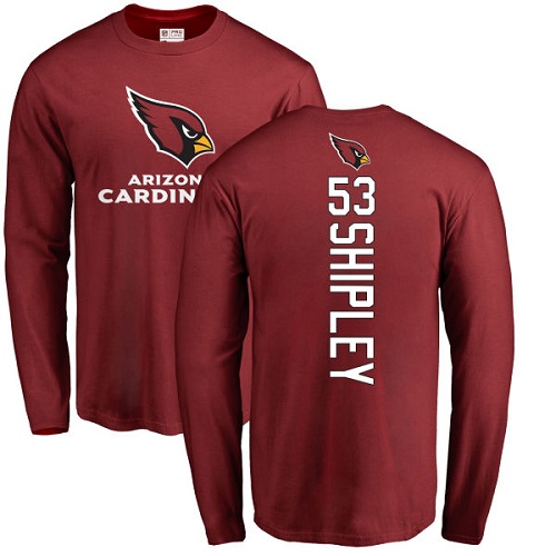 Arizona Cardinals Men Maroon A.Q. Shipley Backer NFL Football #53 Long Sleeve T Shirt->arizona cardinals->NFL Jersey